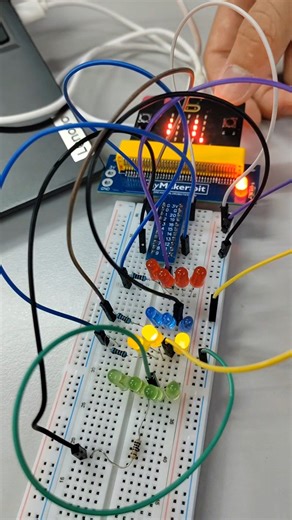 Basic adjustable speed LED lights tutorial. #coding #robotics #led #ledlights #microbit