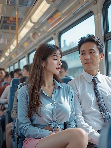 매력적인 그녀와 함께하는 지하철 일상
