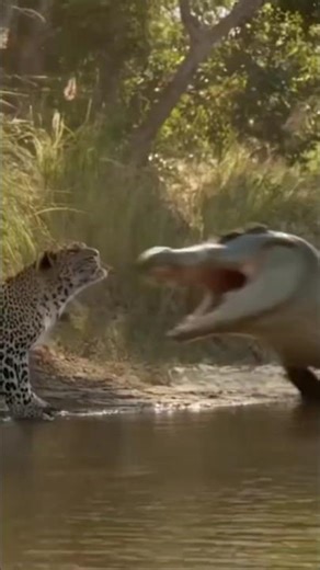 Crocodile’s Power vs Leopard’s Speed! Who Wins?🐆🐊
