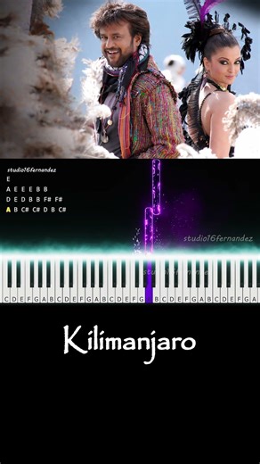 Kilimanjaro Keyboard Cover | Piano Notes | Enthiran | AR Rahman | Rajinikanth 2