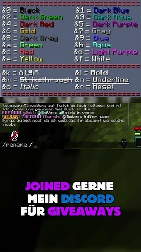 Color Codes in Minecraft #hugosmp #minecraft #gaming #quraax