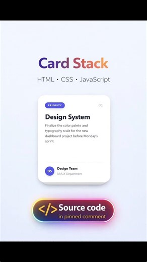 Card Stack - Built with HTML, CSS & JavaScript | @devsQUE #coding #shorts