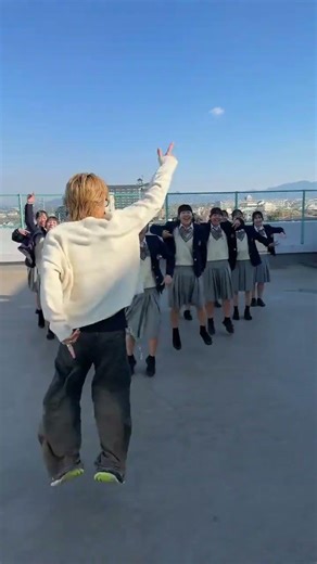 Dancing with Japanese High School Student on theRooftop#viraldance#korean #shortsvideo#bts #btsarmy