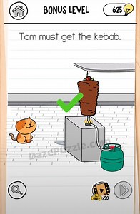 Brain Test 3 Level 8 (Bonus Level) Tom must get the kebab Answer