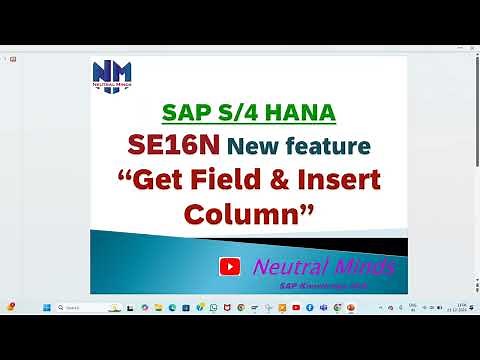 SAP S/4 HANA T-Code SE16N New Features of 'Get Field' and 'Insert Column' explanation.