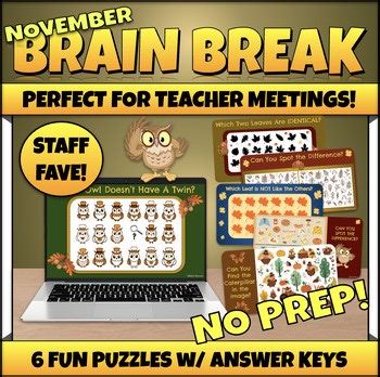 Staff Favorites: Thanksgiving Activity | Meeting Brain Break | Digital Resource