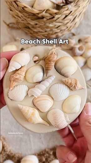 Turn shells into beautiful beach seashell clay art! 🐚 #seashellart #claycrafts
