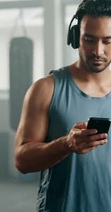 Fitness Headphone Man Phone Gym Motivation Stock Footage Video (100% Royalty-free) 3456060349 | Shutterstock