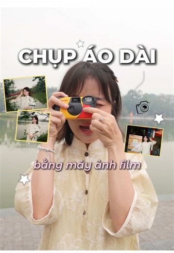 Chụp bộ ảnh áo dài bằng máy film: Thật ra mình không phải “người chơi hệ máy film” nên máy ảnh dùng 1 lần sẽ là một sự lựa chọn hợp lý 👉🏻👈🏻 May quá vẫn trộm vía có những chiếc ảnh xinh ạaaa #schannel #thuhao