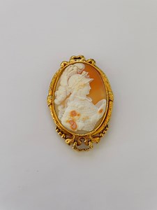 Cameo Antique Shell Goddess Athena Brooch Gold Hand Carved Fancy Italian 1800s - Etsy