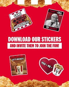 Every great plan should revolve around a bucket chicken  Download the #BucketTogether stickers here and spread the love today ❤️ https://sticker.ly/s/B2SKMB | KFC | Facebook