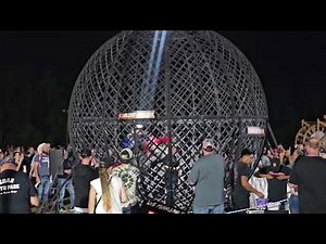 Crazy People in the Cage/Globe of Death Motorcycle Riders Thrill Show