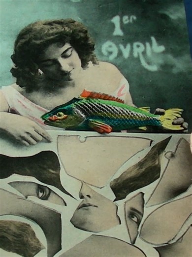 Random Stimulus and Found Object Art #collectingpostcards #randomstimulus #divergentthinking #deltiologist #collectingpostcards #foundobjectsonly #foundobject #happyaccidents #accidentalart