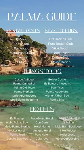 PALMA MALLORCA! What do you guys think? Where have you been/where do you want to try? 🐚🍸🤍 #mallorcaguide #mallorcaspain #palmademallorca #palmaguide #thingtodomallorca #thingstodopalma #palmaguide #beachclubs