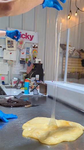 4.3K views · 73 reactions | Just another day at the office... havin' a little fun with our candy 朗﫧. It's also the most important part of candy making! . . . #handmade #traditional #candy #yummy #fun #cool #artisan #bts | Sticky USA | Facebook