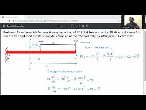 Slope and deflection of cantilever beam by Macaulay's method / Strength of Materials