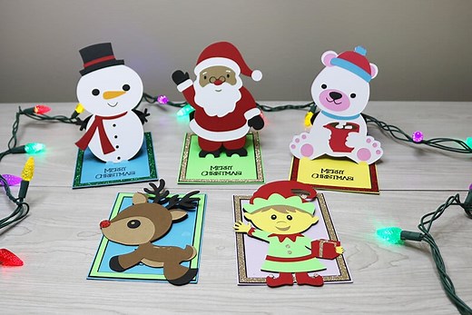 5 Stand Up Cricut Christmas Card Ideas - Free SVG Templates