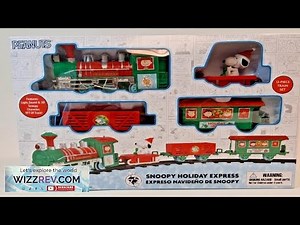 Snoopy Peanuts Holiday Express 12 Piece Christmas Train Set w Light & Sound