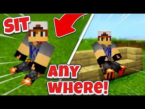MCPE 1.14 How To SIT Anywhere! | MINECRAFT PE..