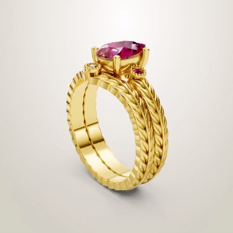 Red Ruby Pear Shaped Birthstone Unique Engagement Ring Anniversary Gift for Her - Etsy