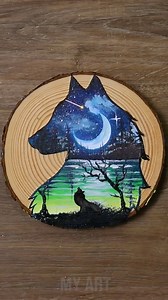 😍😍😍 Silhouette of Wolf - Acrylic Painting | MY ART