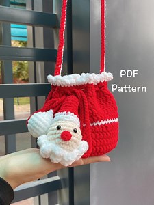 Christmas Crochet Pattern, Santa Claus Drawstring Pouch Crochet,cross Body Bag Crochet, Treat Bag Gift for Kids,christmas Tree Ornaments - Etsy