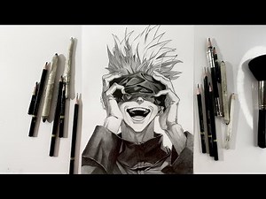 How to draw Gojo Satoru step by step || How to draw anime step by step || Easy drawing for beginners
