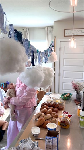 Justine Morehart 🦋 on Instagram: "Easy & pretty clouds for under $10! Each week when I host babies, bagels & brews I try and do one easy decor piece that’s inexpensive!! These clouds were absolutely perfect! I worked on them mostly while watching TSITP☁️☁️☁️ Got all the items at @walmart - I liked everything you need in my bio! 🔗 All you need is a glue gun, plastic bottle/jugs (you likely have these lying around your house) and poly fill!! Loved how these turned out! These clouds would be perf