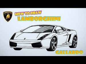 How to draw a car - Lamborghini Gallardo - Step by step