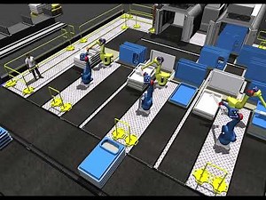 Robotic Manufacturing Simulation Using FlexSim
