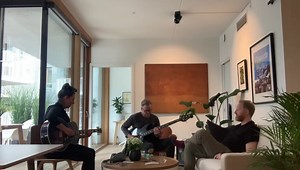 3.7K views · 543 reactions | Sometimes when we write songs we like to sit down like this ... Jonny with the bass ... Simone with her acoustic guitar and Kim with brushes. This is a clip from working on our new single «Flashback»  | D'Sound | Facebook