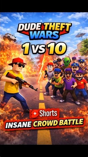 1 vs 10 😱 | Dude Theft Wars #shorts #dudetheftwars #gaming #1vs10 #viralshorts