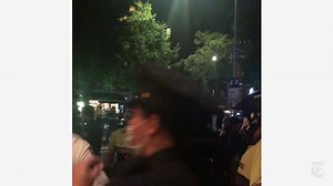 Dozens of New York City police officers charged into a group of people near an intersection in Manhattan on Saturday, arresting several of them. Video of the incident prompted sharp criticism that the officers had used unnecessary force. https://nyti.ms/33YHuz4 | The New York Times