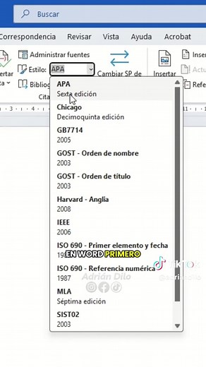 Actualizar la 7ma edición APA en Word