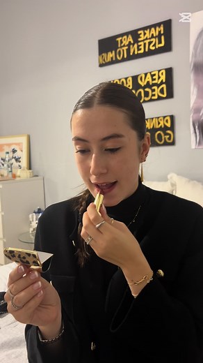 Glamour Makeup Look with Guerlain Lipstick and Leopard Print