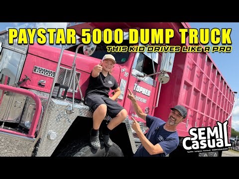 kid drives 20 ton paystar 5000 dump truck!