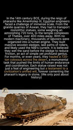 Ancient Egyptians moved colossal 720-ton statues 420 miles without modern tech. #history #egypt #ancienthistory | Revealed