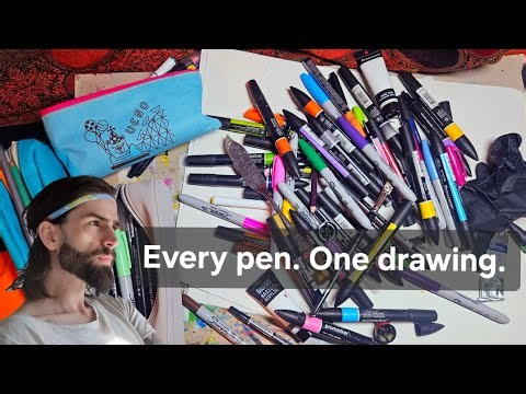🎨 Every Pen. One Drawing. Abstract Art Challenge