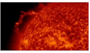 6.2K views · 386 reactions | SOLAR EXPLOSION TARGETS MERCURY: A huge magnetic filament erupted from the farside of the sun on March 9-10. NASA's Solar Dynamics Observatory captured only a fragment of the 500,000 km-wide blast. Spaceweather | The Watchmen's Earth and Space connection | Facebook