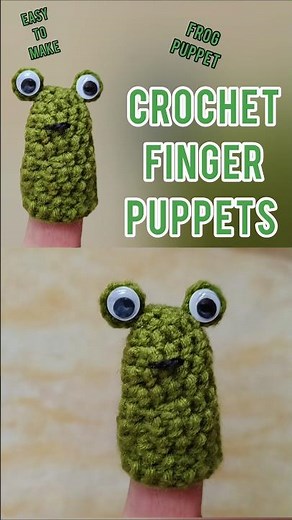 Cute mini creature made in less than 10 minutes/ frog puppet/ crochet finger frog puppet/ Puppets