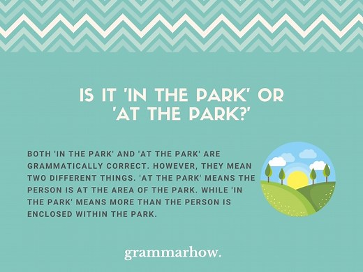 "In The Park" or "At The Park" - Easy Preposition Guide