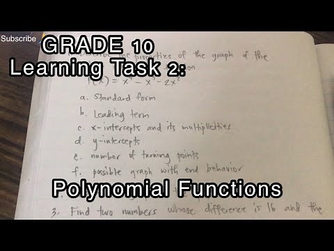 Learning Task 2: Polynomial Functions (Grade 10)