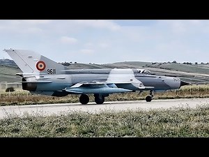 Romanian MIG-21 LanceR Fighter Jets Takeoff + Cockpit Video