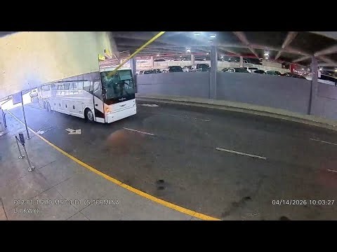 Frightening incident as overhead pole pierces through bus at Atlanta airport