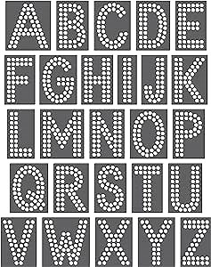 Rhinestone Genie Font-Double Down 2" Magnetic Rhinestone Template, Black, (RT1-FON301)