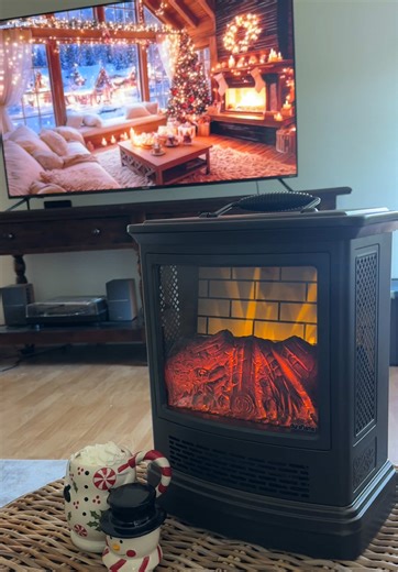 @QVC, Inc is bringing us a great deal on the #duraflame tabletop stove space heater with 3-D flame effect #SpaceHeater #HolidayHall #TikTokShopHolidayHall #Heater
