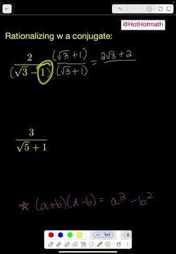 How to rationalize a square root denominator with a conjugate #rationalize #algebramadeeasy