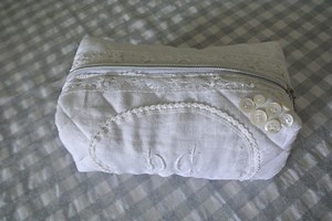 Damask and Quilted Monogram Pouch - Etsy Australia