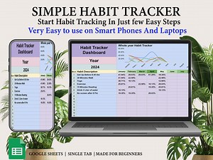 Habit Tracker Journal- Monthly & Yearly Tracker for Personal Growth - Magical Habit Tracking Tool - Digital Planner - Printable Tracker - Etsy