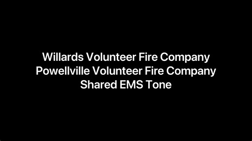 Today’s fire tone is Willards and Powellville Volunteer Fire Companies’ shared EMS tone. What is a "fire tone"? Every active firefighter generally carries around a special audio pager that gets activated by "fire tones". Those fire tones are unique in pitch which allows for different fire departments, pagers, fire whistles, etc. to be activated. Each fire department has at least one set of fire tones, but most two, and Salisbury for example has multiple. The publishing of these tones are for ent